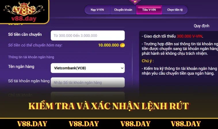 kiem tra va xac nhan lenh rut Kiểm tra và xác nhận lệnh rút